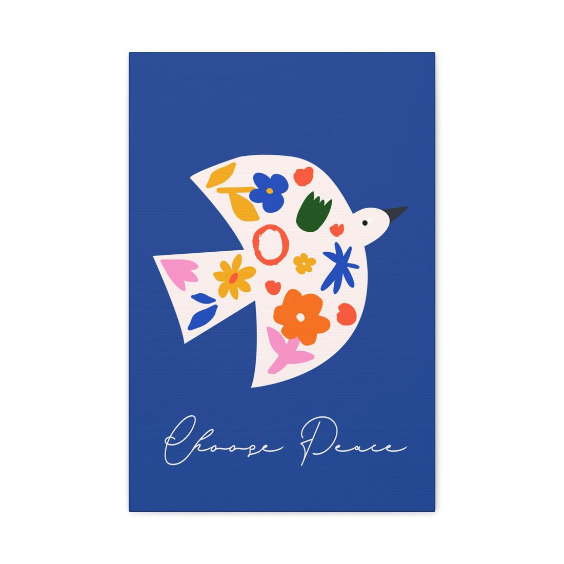 "Choose Peace" Floral Dove Leinwandbild